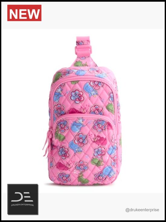 Premium Cotton Sling Backpack - Crossbody Purse for Travel - 2 Zip Compartments